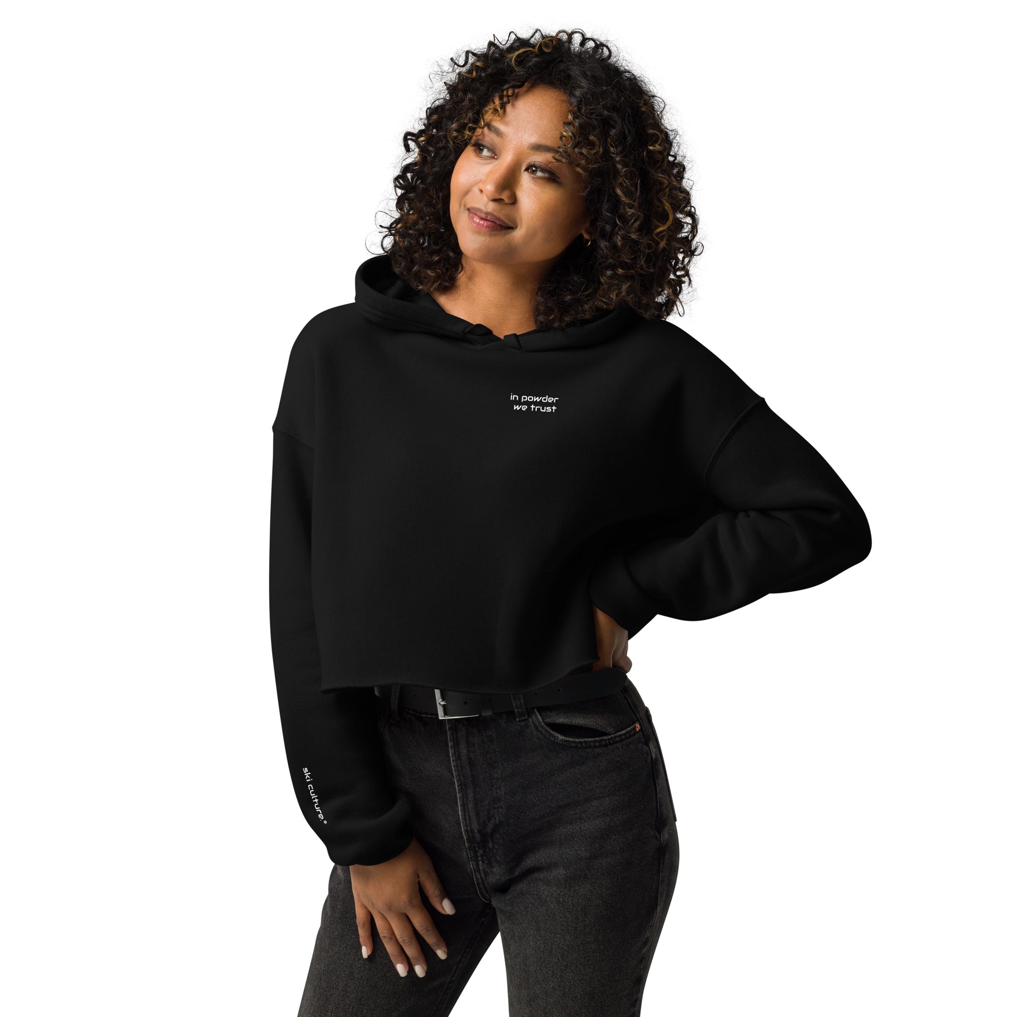 In Powder We Trust Crop Hoodie