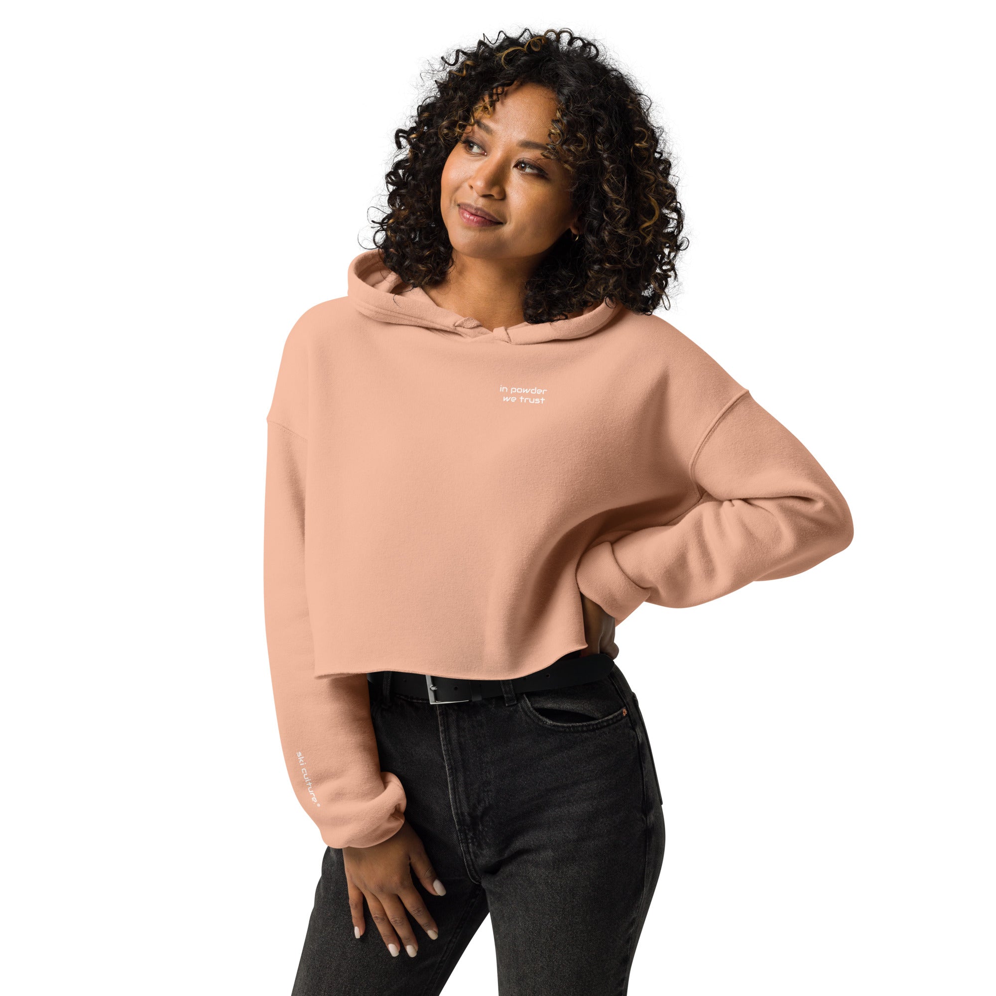In Powder We Trust Crop Hoodie